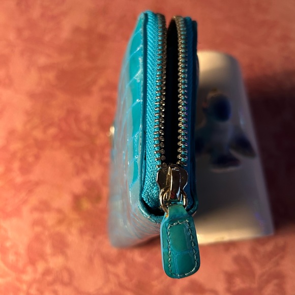 Brighton Turquoise Crocodile Embossed Wallet - Picture 8 of 9